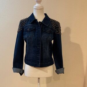 Dark Blue Studded Jean Jacket